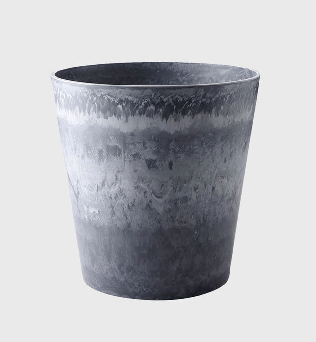 37cm Weathered Grey Round Resin Planter