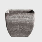 27cm Rock Grey Square Resin Planter