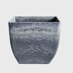 32cm Weathered Grey Square Resin Planter