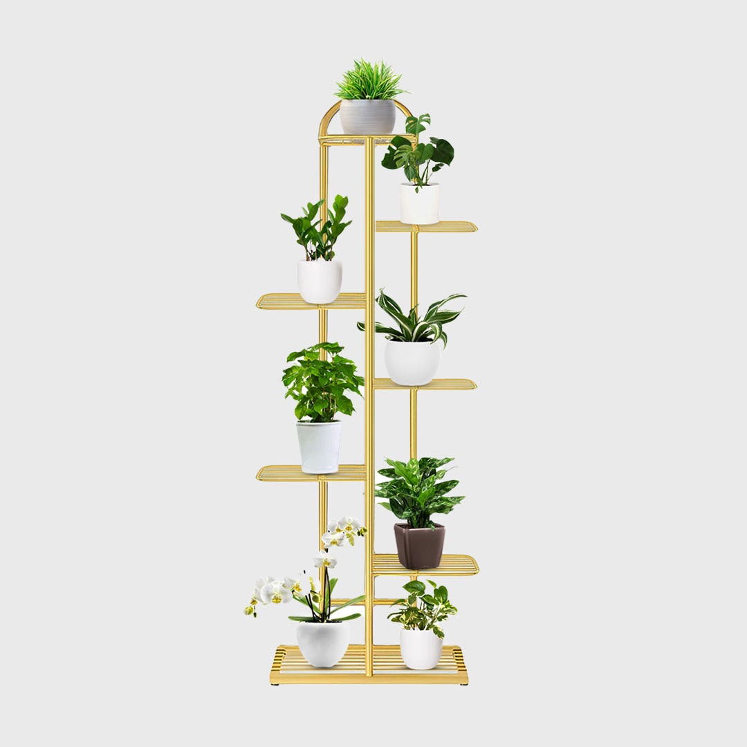 7 Tier Gold Metal Plant Flowerpot Display Rack