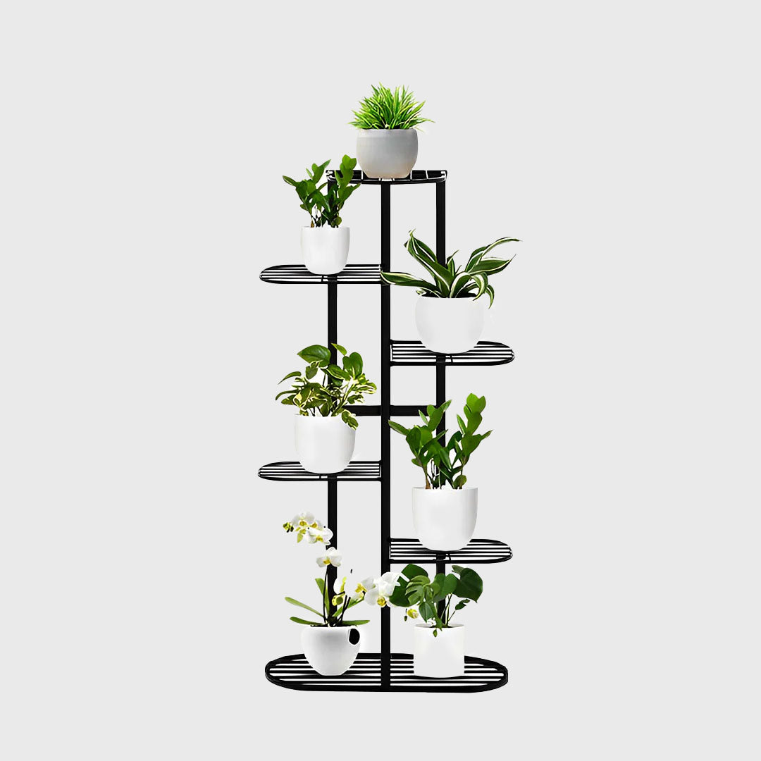 6 Tier Black Metal Plant Rack