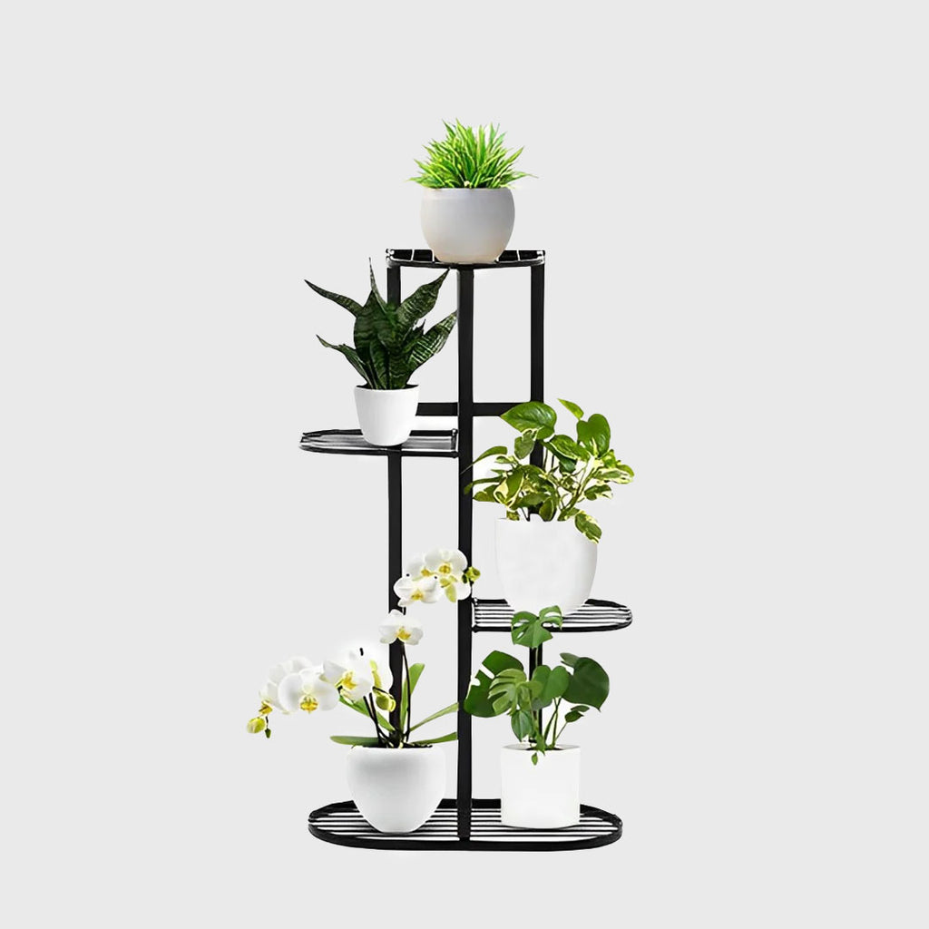 Simple Metal Plant Rack 4 Tier Black Metal Plant Rack β Soga International