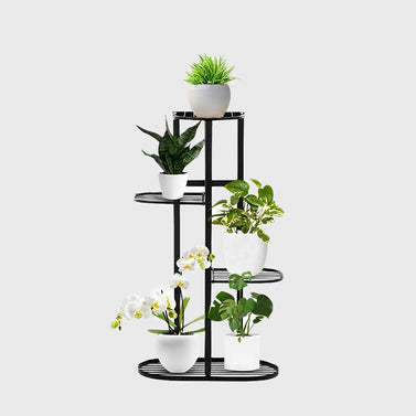 4 Tier Black Metal Plant Rack