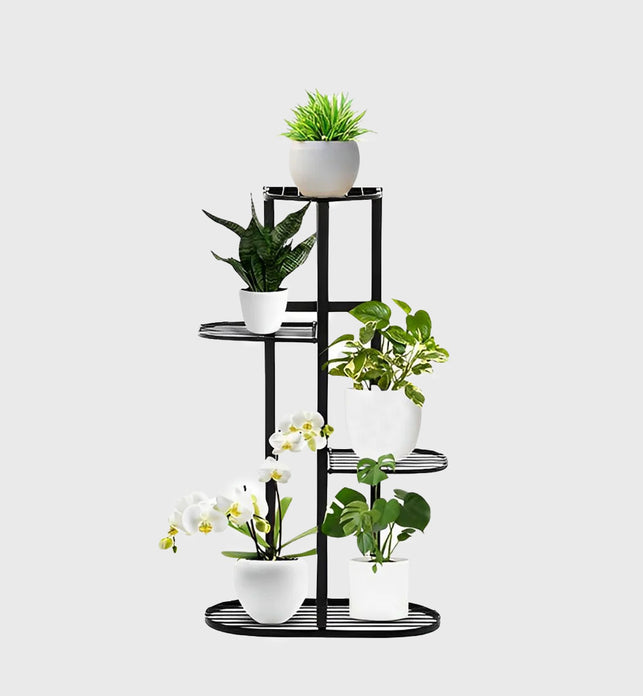 4 Tier Black Metal Plant Rack