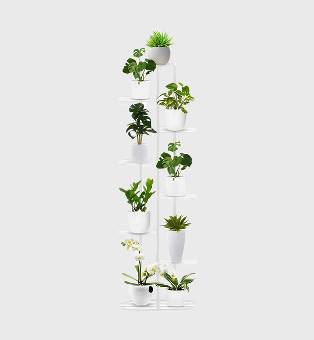 8 Tier White Metal Plant Rack