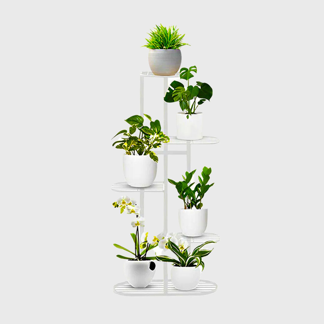 5 Tier White Metal Plant Rack