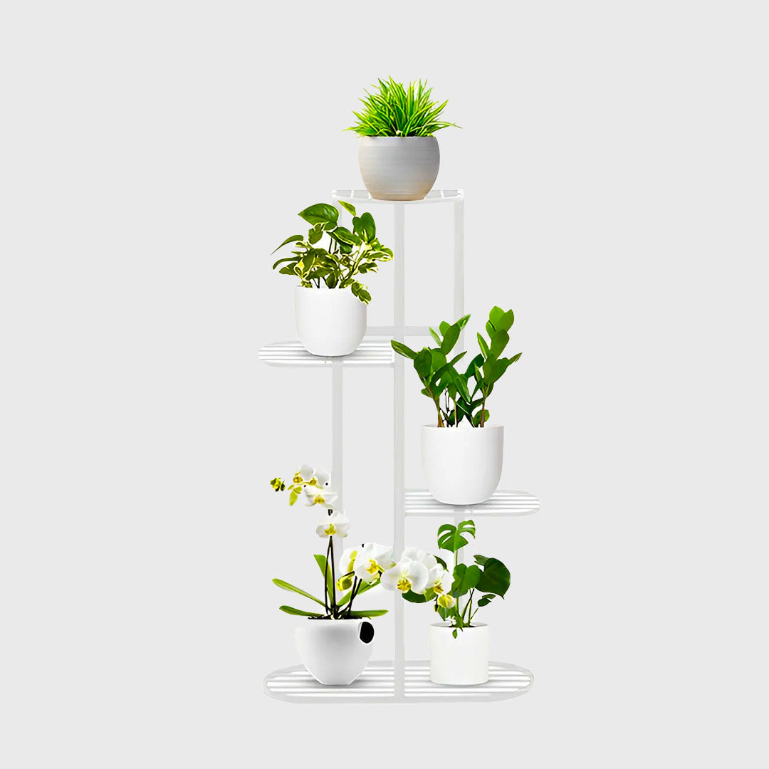 4 Tier White Metal Plant Rack