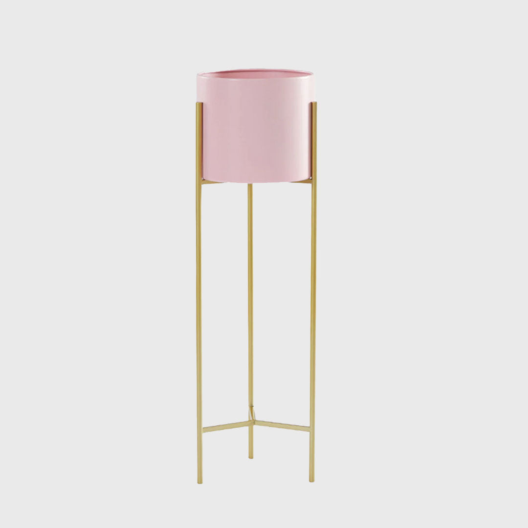 60cm Pink Metal Tiered Plant Pots Holders Foldable Rack