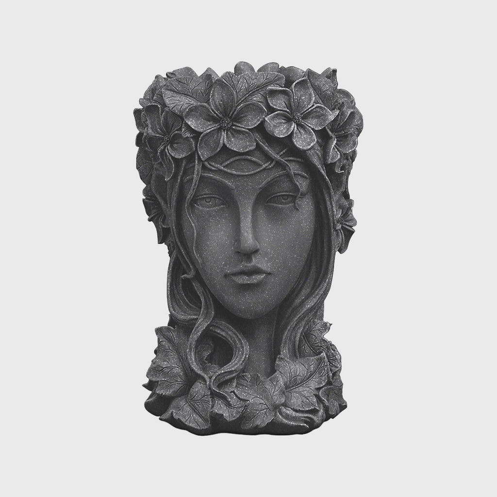 Resin Flower Pot Decor Black