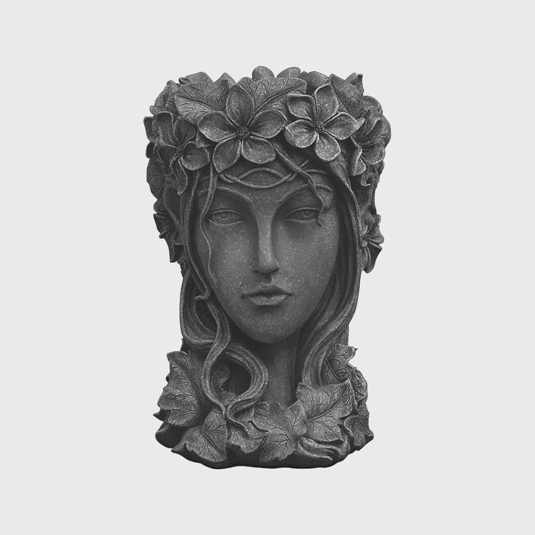 Resin Flower Pot Decor Black