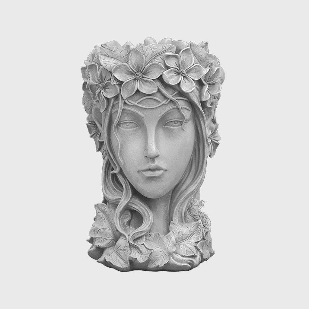 Resin Flower Pot Decor Grey