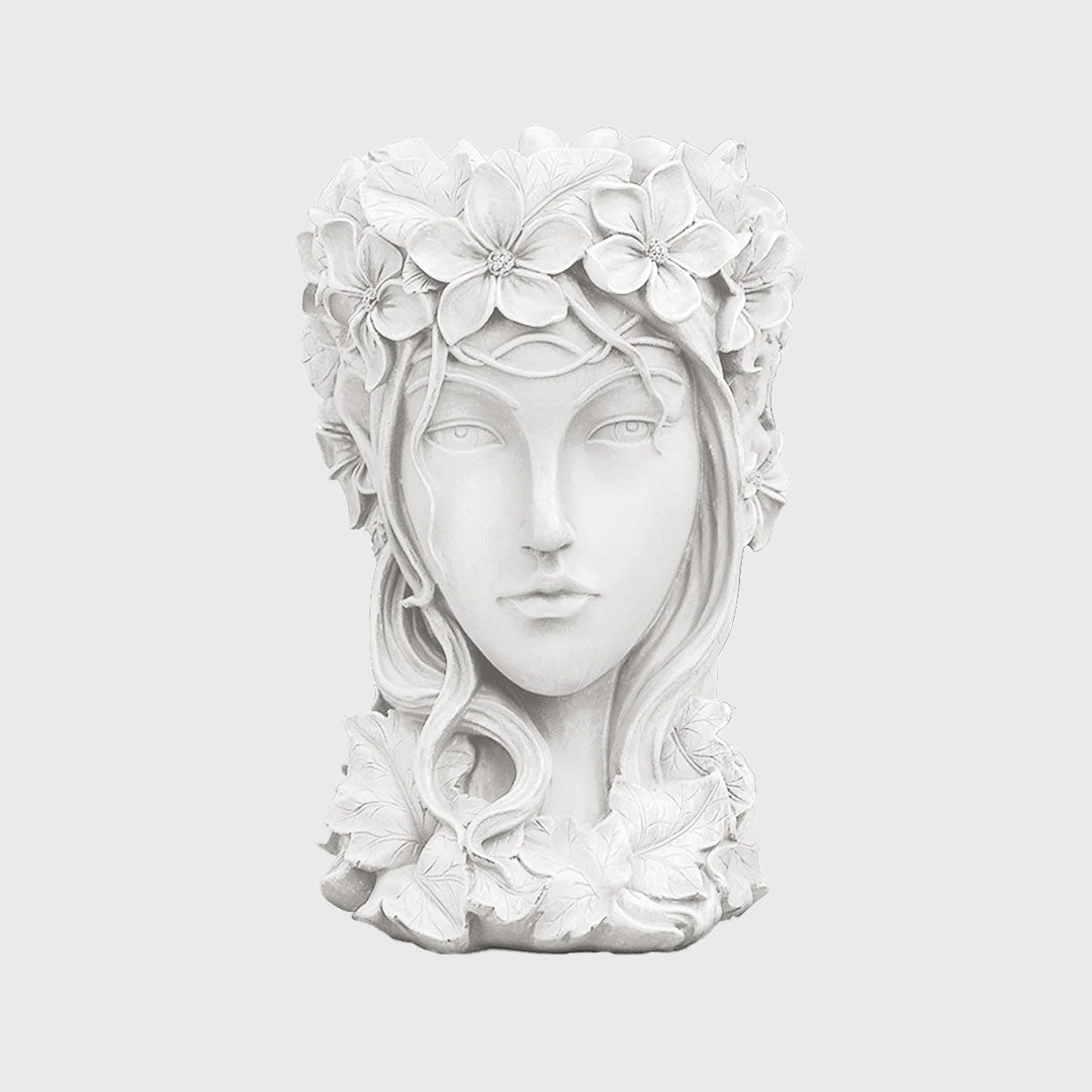 Resin Flower Pot Decor White