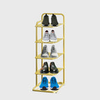 5 Tier Gold Plated Metal Shoe Rack Organiser