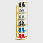 6 Tier Gold Plated Metal Shoe Rack Organiser