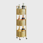 3 Tier Bathroom Shelf Multifunctional Display Rack with Wheels