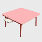 Pink Portable Square Floor Table
