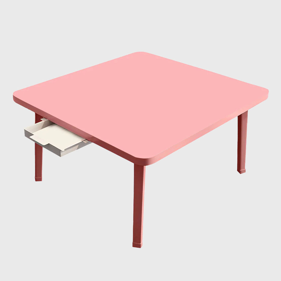 Pink Portable Square Floor Table