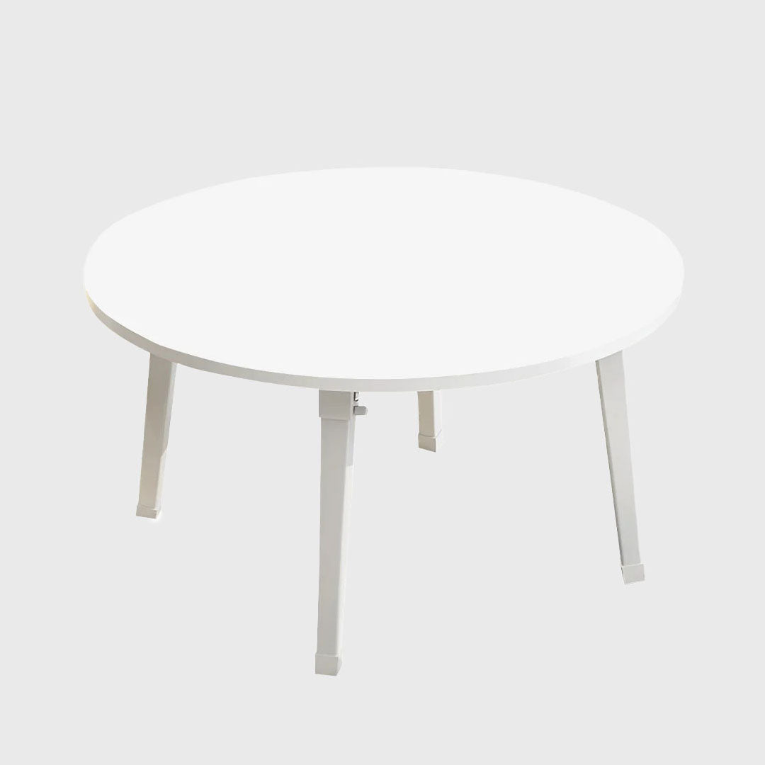 White Portable Round Floor Table