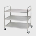 3 Tier Stainless Steel Utility Cart Round 81x46x85cm Small