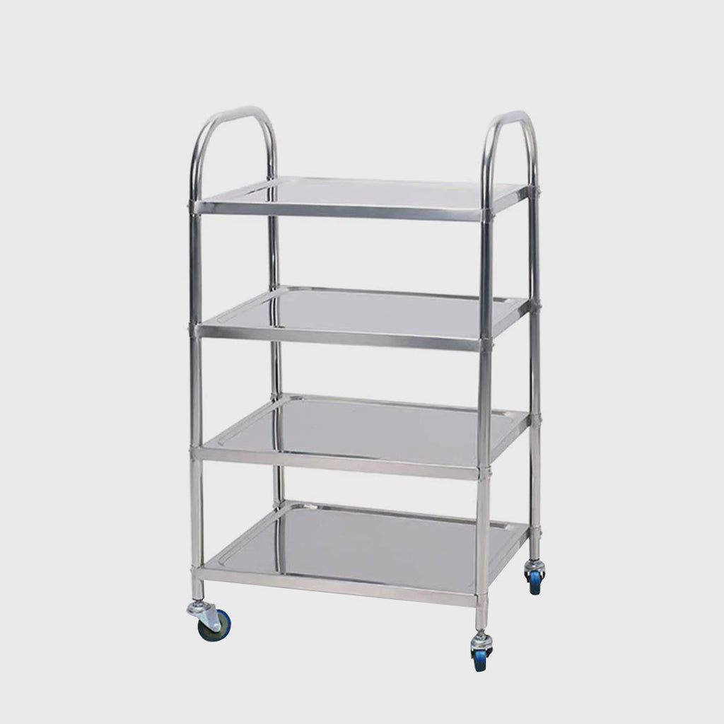 4 Tier Stainless Steel Utility Cart Round 48x32x79cm