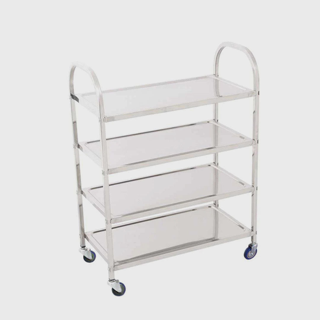 4 Tier Stainless Steel Utility Cart Square Medium
