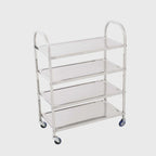 4 Tier Stainless Steel Utility Cart Square Small