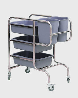 3 Tier Trolley Cart Five Buckets Square 80x43x89cm Round