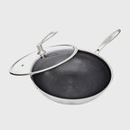 32cm Stainless Steel Frying Pan with Glass Lid