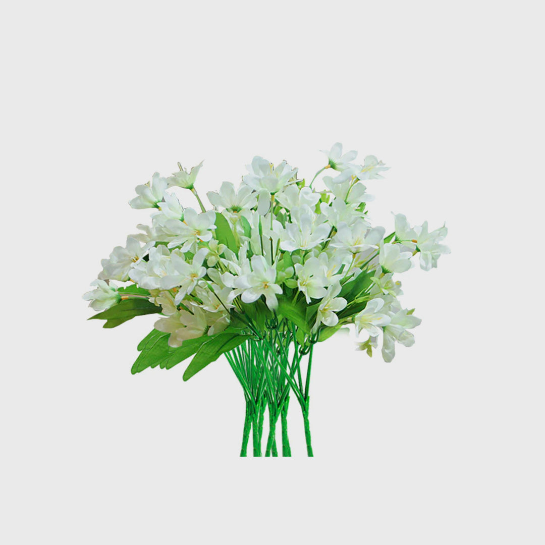 10 Bunch Artificial Lilium nanum 6 Heads White