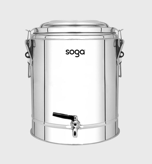 SOGA 50L Stainless Steel Insulated Stock Pot Dispenser Hot & Cold Beverage Container With Tap