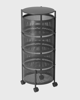 4 Tier Steel Round Rotating Kitchen Cart