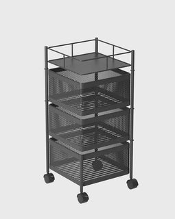 3 Tier Steel Square Rotating Kitchen Cart