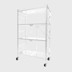 4 Tier White Foldable Display Stand with Wheels