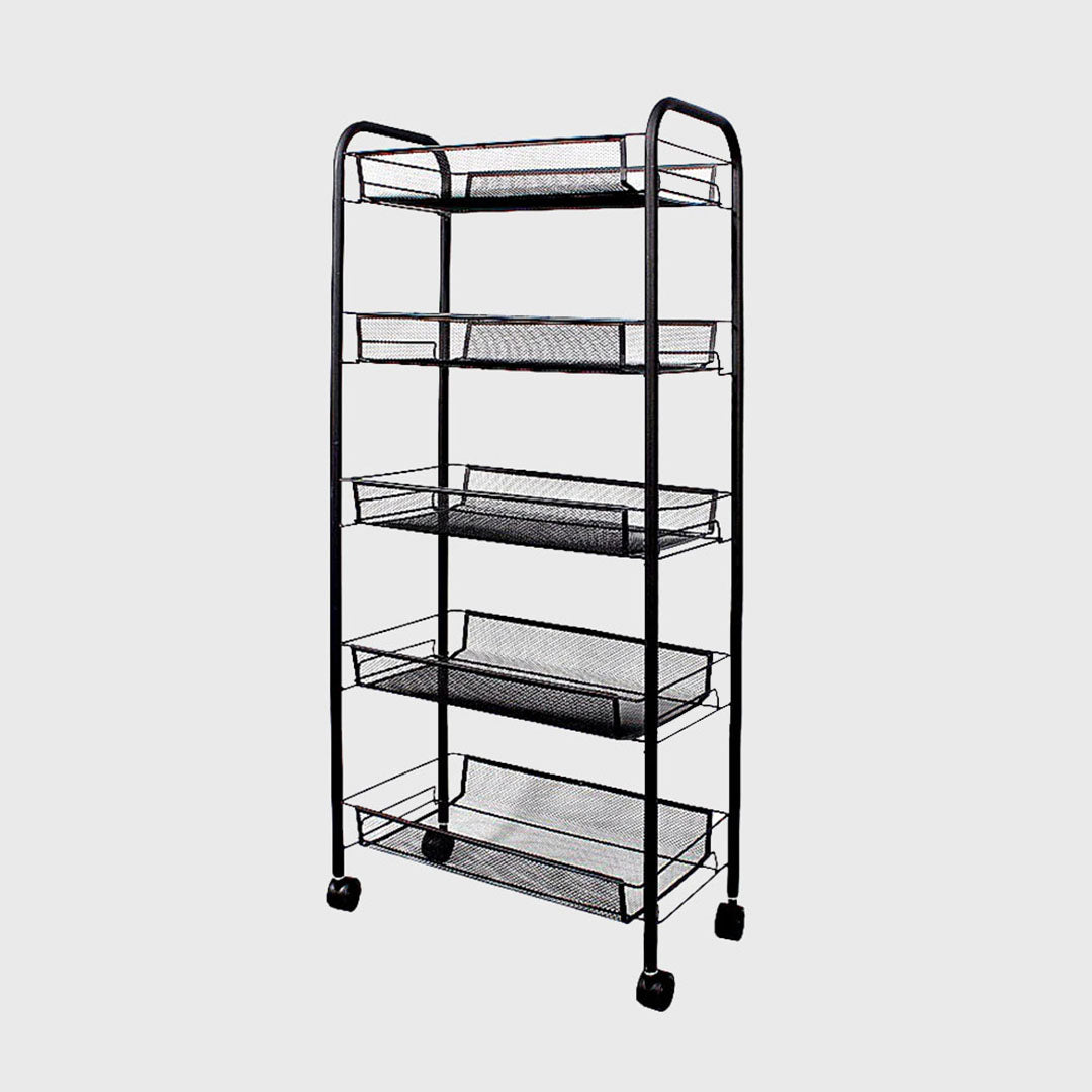 5 Tier Steel Mesh Kitchen Cart