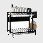2 Tier Black Dish Drainer Kitchen Organiser