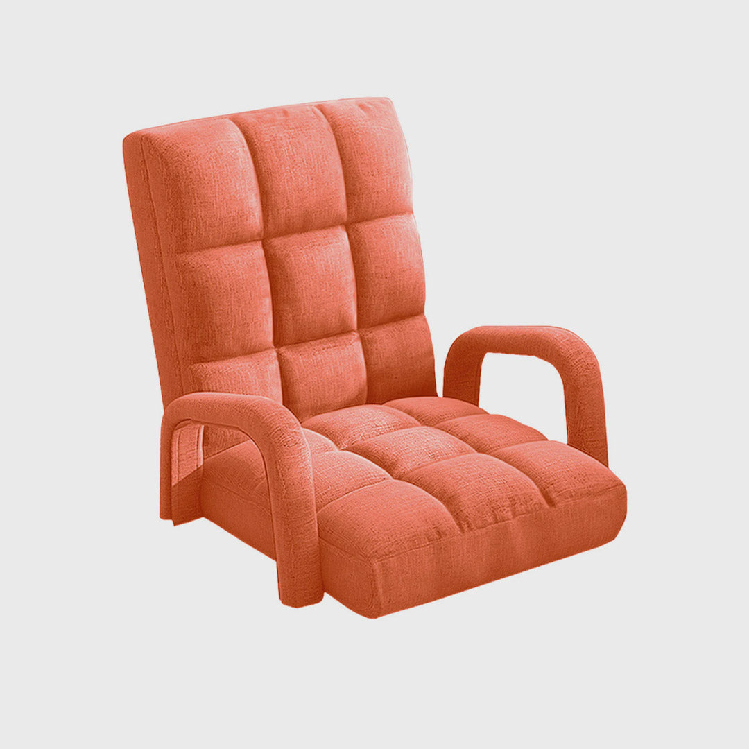 Floor Recliner Lazy Chair with Armrest Orange