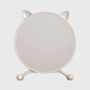 SOGA 40cm White Smart Makeup Bedroom Table Mirror Cat Ear Style No LED Light