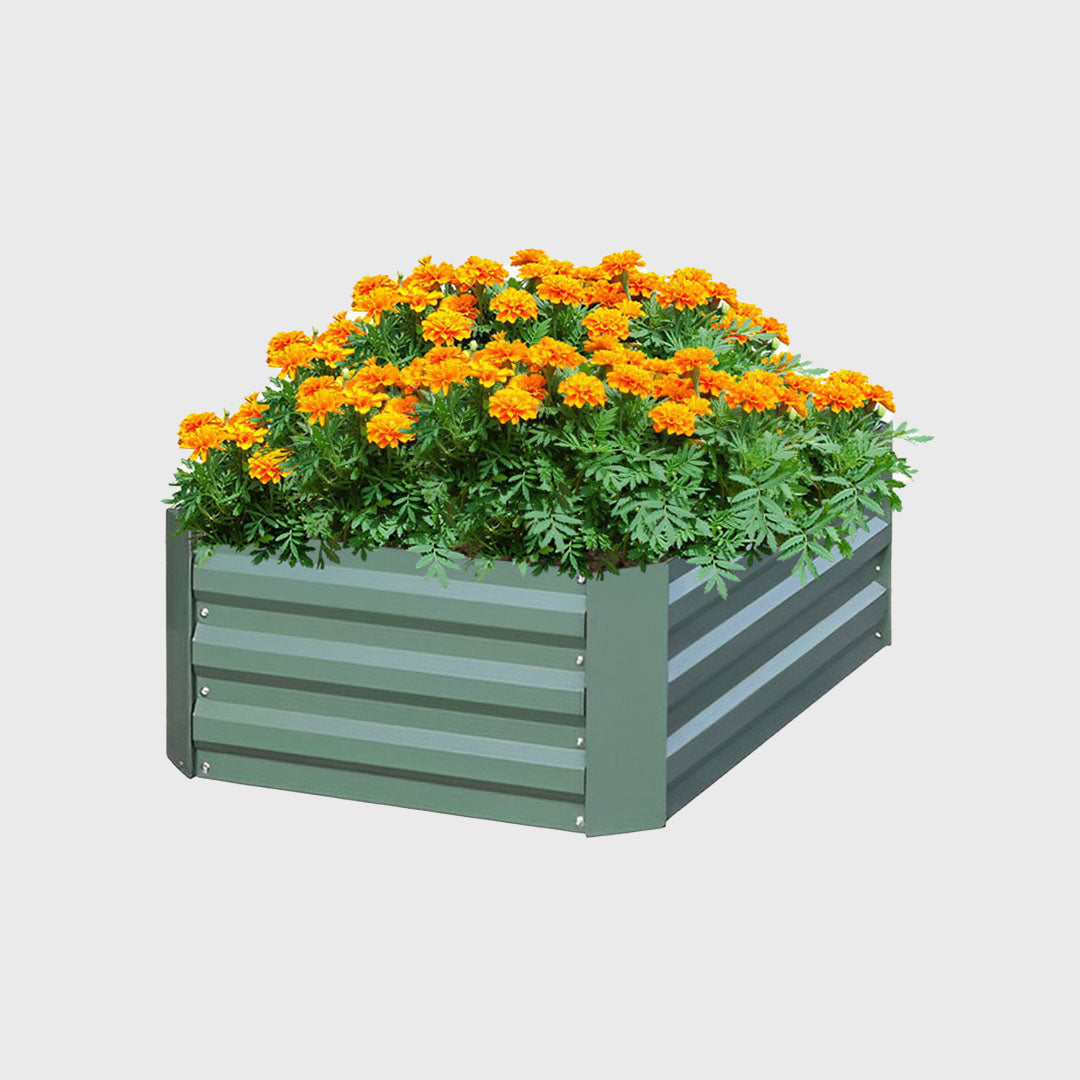 100cm Square Galvanized Raised Garden Bed Green