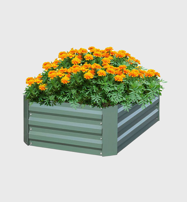 100cm Square Galvanized Raised Garden Bed Green