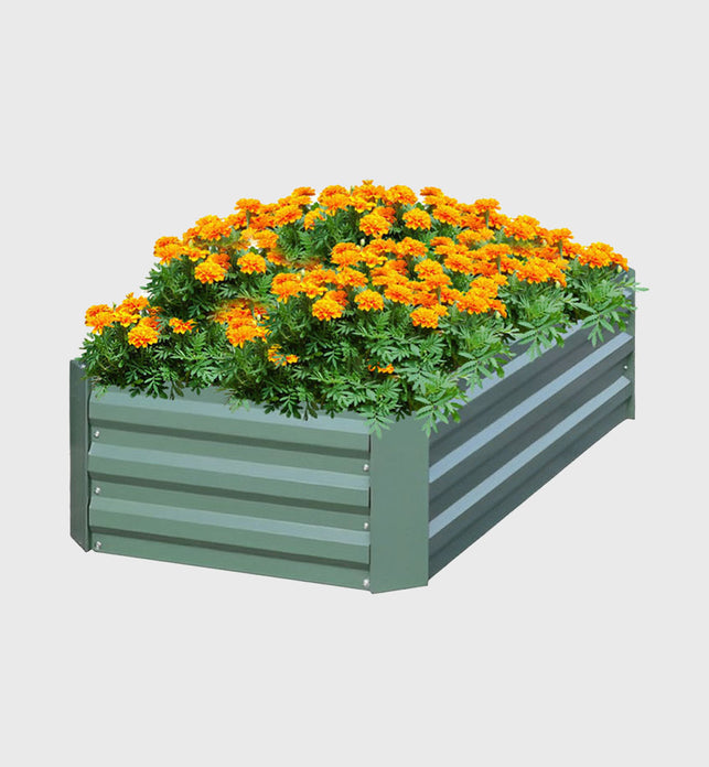 90cm Rectangle Galvanized Raised Garden Bed Green