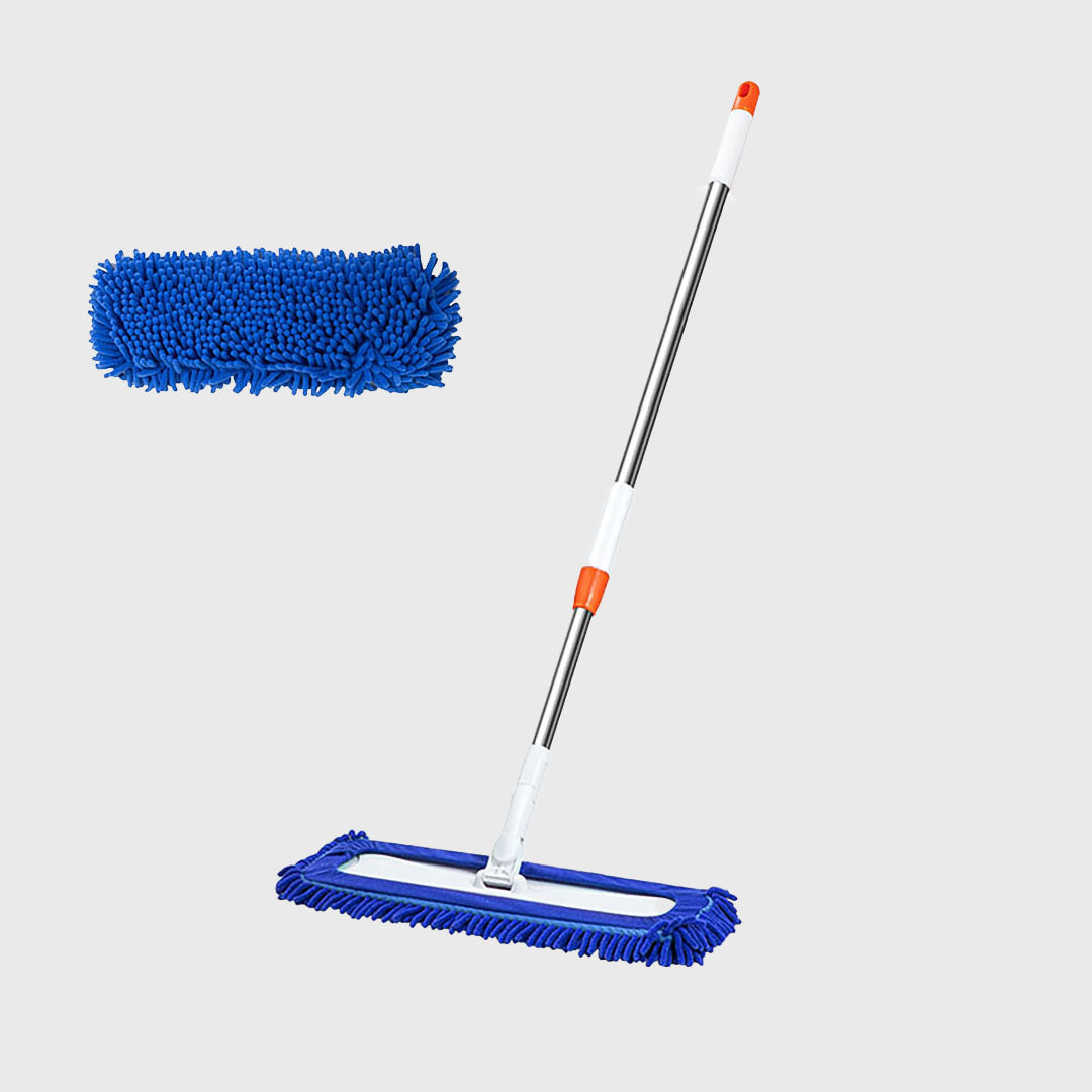 60x12 Blue Microfiber Flat Mop Floor Cleaning Pads Rotating Dust Remover