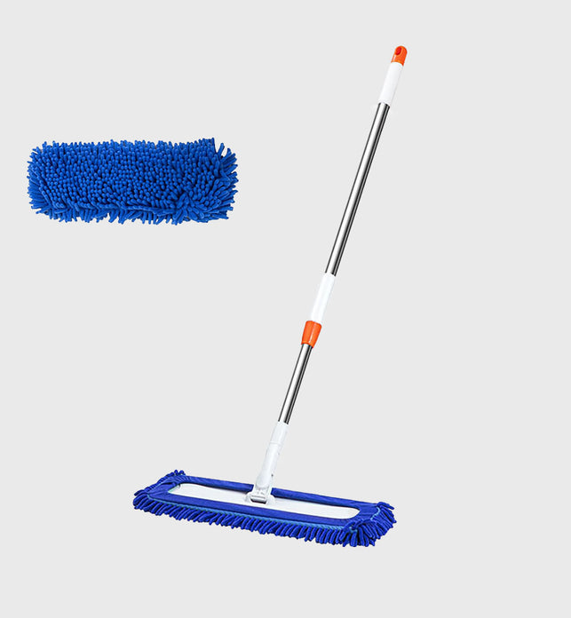 SOGA 60x12 Blue Microfiber Flat Mop Floor Cleaning Pads Rotating Dust Remover