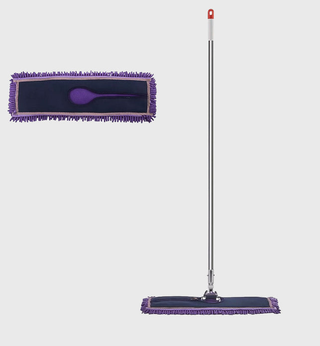 SOGA 90cm Purple Microfiber Flat Mop Floor Cleaning Pads Rotating Dust Remover