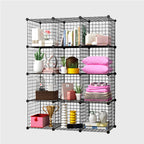 Black Portable 12-Cube Storage Organiser