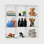 White Portable 9-Cube 3 Column Storage Organiser