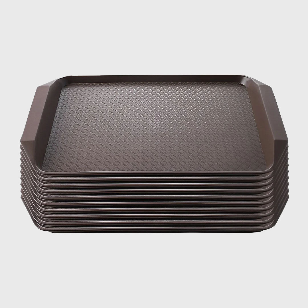 Rectangular Serving Tray Set of 10 Coffee