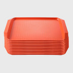 Rectangular Serving Tray Set of 10 Orange