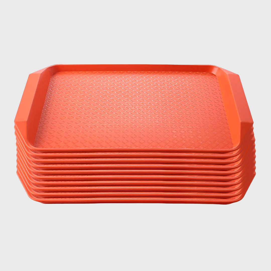 Rectangular Serving Tray Set of 10 Orange
