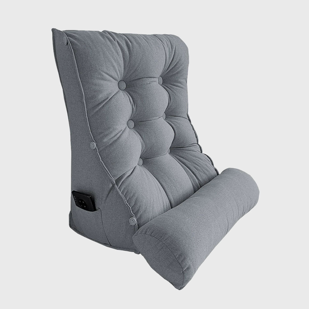 45cm Silver Wedge Lumbar Pillow