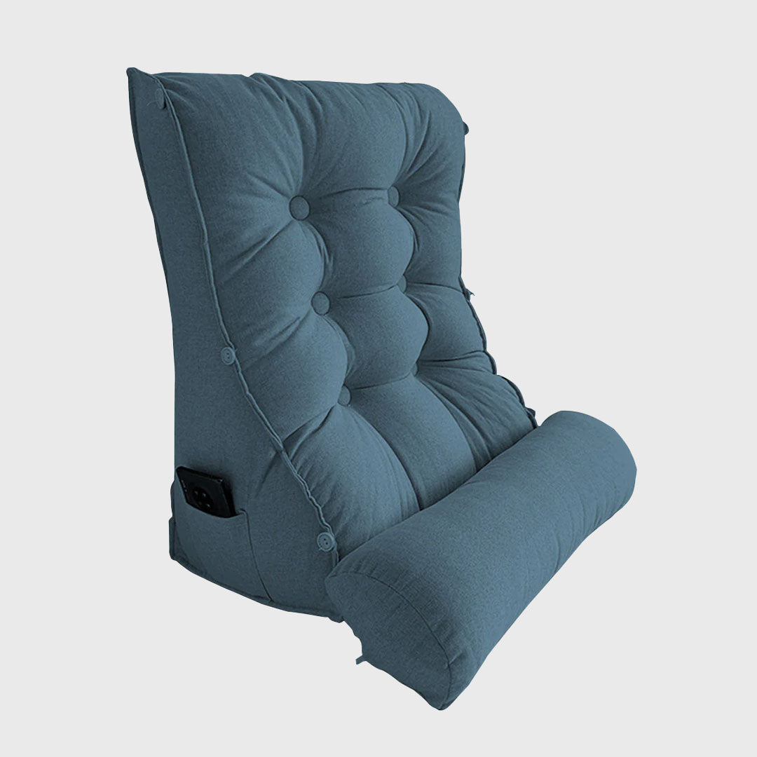 60cm Grey Wedge Lumbar Pillow